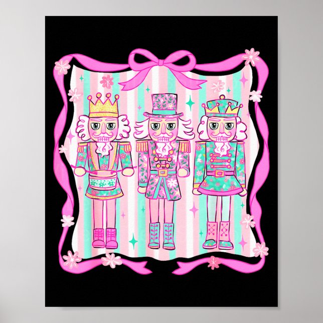 Nutcracker Coquette Nk Bow Xmas Holiday Merry Chri Poster (Vorne)