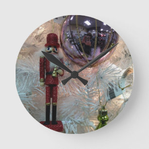 NUTCRACKER/DECORATIONS CHRISTMAS CLOCK RUNDE WANDUHR