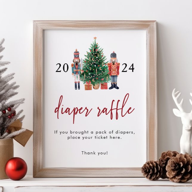 Nutcracker Diaper Raffelzeichen Poster (Nutcracker Diaper Raffle Sign
)