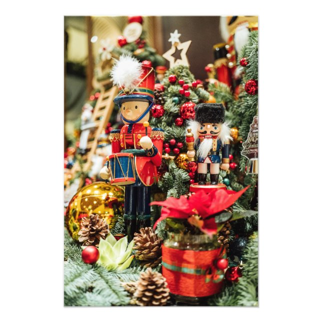 Nutcracker Drummer Figage Weihnachtsmauer Kunst Fotodruck (Vorne)