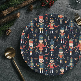Nutcracker Elegance Festive Pattern Collection Pappteller