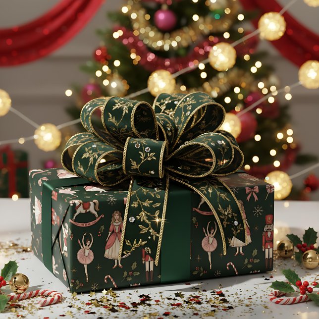 Nutcracker  Elegant Ballet Christmas Geschenkpapier (Von Creator hochgeladen)