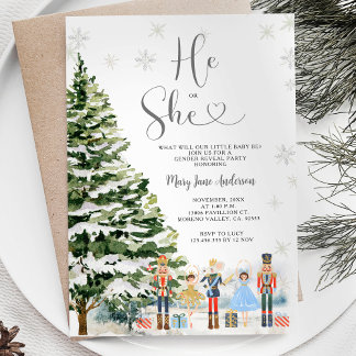 Nutcracker Er oder sie Winter Gender Reveal Einladung