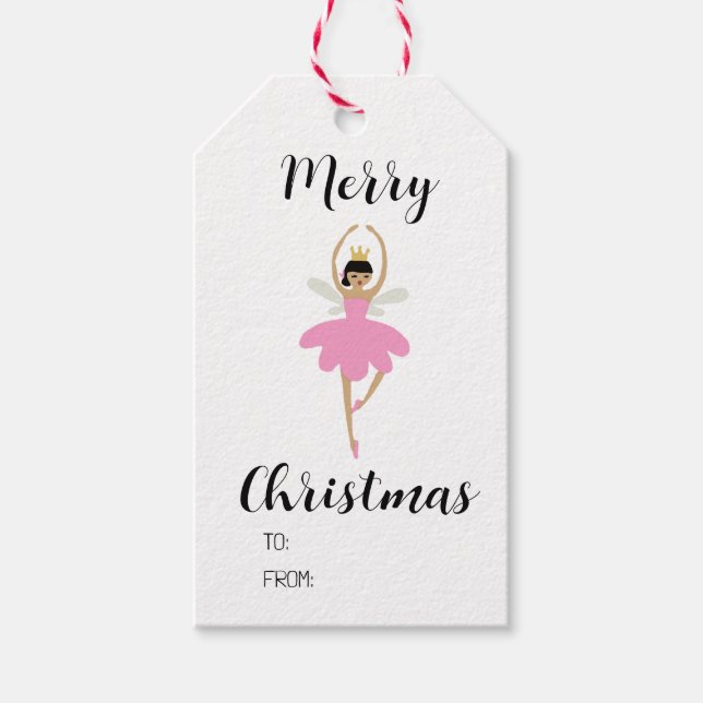 Nutcracker Fairy Ballerina Illustration Geschenkma Geschenkanhänger (Vorderseite)