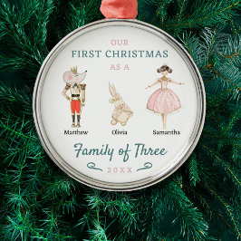 Nutcracker-Familie von drei ersten Weihnachten Ornament Aus Metall