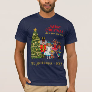 Nutcracker-Familie von fünf lustigen frohen Weihna T-Shirt