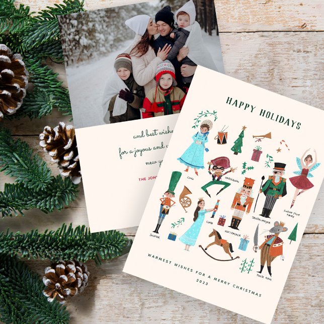 Nutcracker Family Foto Christmas Feiertagskarte (Nutcracker Family Photo Christmas Holiday Card)
