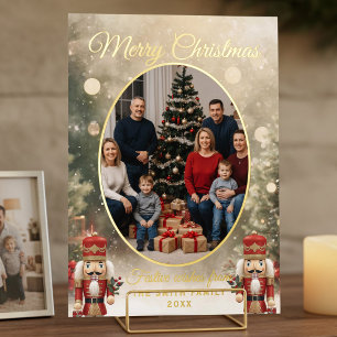 Nutcracker Family Foto Frohe Weihnachten Folien Feiertagskarte