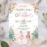 Nutcracker First Girl Christmas Geburtstagsparty Einladung<br><div class="desc">"Treten Sie mit unserer "Nutcracker First Girl Christmas Birthday Party Einladung" in eine Welt der Verzauberung ein. Dieses Design ist ein Meisterwerk von Launen und Eleganz, das den Zauber eines Winterwunderlandfest für Ihre kleine Prinzessin perfekt verkörpert. Die weiche, rosa Kulisse erinnert an die zarten Farben eines Wintersonnenaufgangs und strahlt ein...</div>
