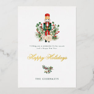 Nutcracker Folies Weihnachtsfeiertage Gold Folien Feiertagskarte