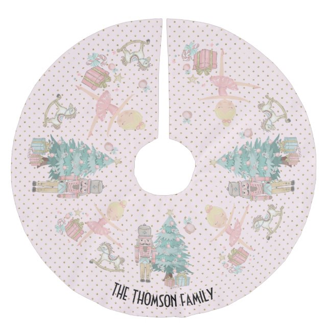 Nutcracker Foto Weihnachten Niedlich Ballerina Polyester Weihnachtsbaumdecke (Vorderseite)