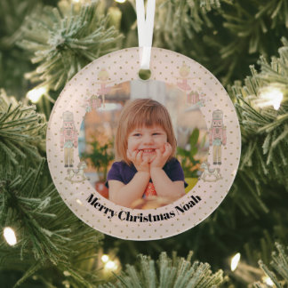 Nutcracker Foto Weihnachten Niedlich Ornament Aus Glas