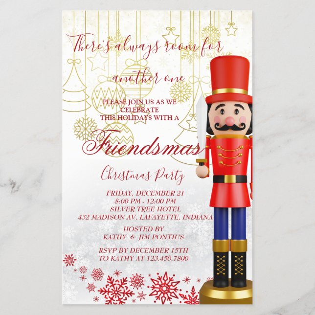 Nutcracker Friendsmas Weihnachtszeit-Party Einladu Flyer (Vorne)