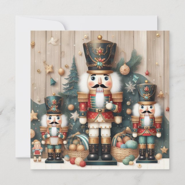 Nutcracker Frohe Weihnachtsgrüßkarte Feiertagskarte (Vorderseite)