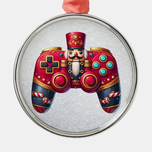 Nutcracker Game Controller Ornament Aus Metall (Vorne)