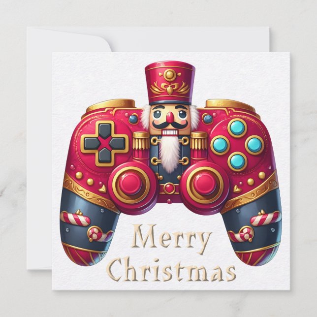 Nutcracker Game Controller Weihnachtskarte (Vorderseite)