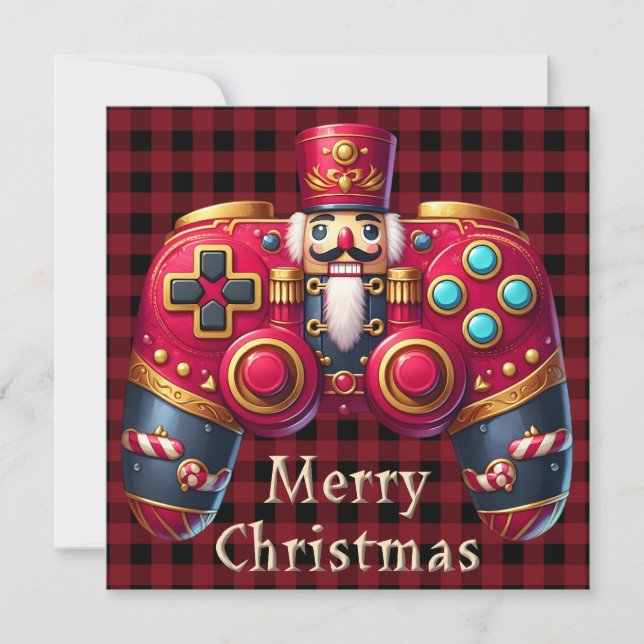 Nutcracker Game Controller Weihnachtskarte (Vorderseite)
