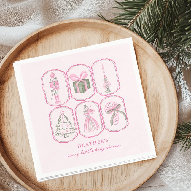 Nutcracker Girl A Merry Little Baby Shower Serviette (Von Creator hochgeladen)