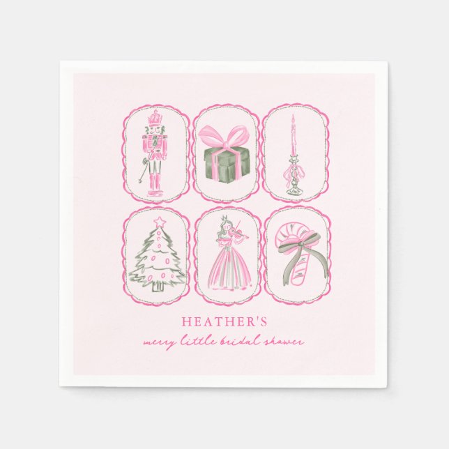 Nutcracker Girl A Merry Little Bridal Shower Serviette (Vorderseite)
