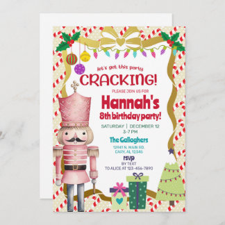Nutcracker girl Christmas birthday invite. Einladung