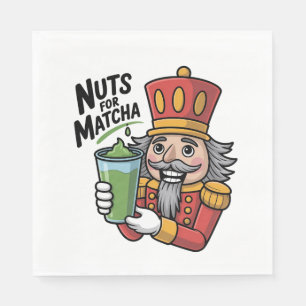 Nutcracker hält Matcha Latte Lustige Nüsse für Mat Serviette