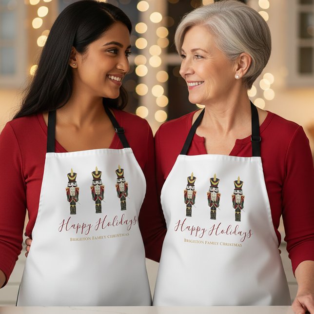Nutcracker Happy Holidays Classic Christmas  Schürze (Von Creator hochgeladen)