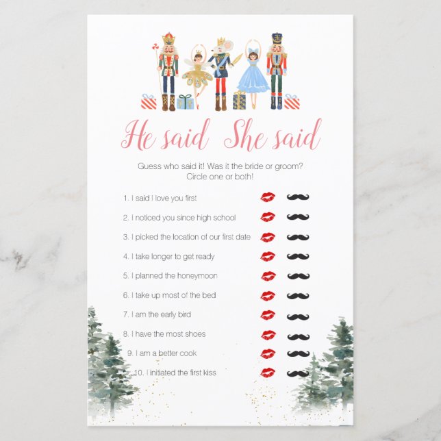 Nutcracker Holiday Brautparty sagte er (Vorderseite)