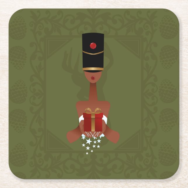 Nutcracker Holiday Geschenk Weihnachtsmarkt Unters Rechteckiger Pappuntersetzer (Vorderseite)