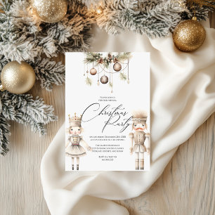 Nutcracker Holiday Invite, elegante weiße Weihnach Feiertagskarte