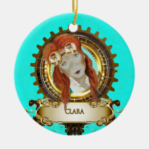 Nutcracker Keramik Circle Ornament CLARA