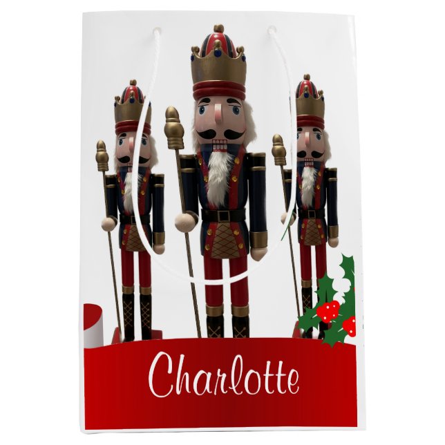 Nutcracker King Christmas Mittlere Geschenktüte (Vorderseite)