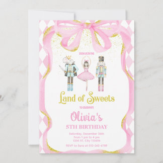 Nutcracker Land der Süßigkeiten Fairy Pink Einladu Einladung
