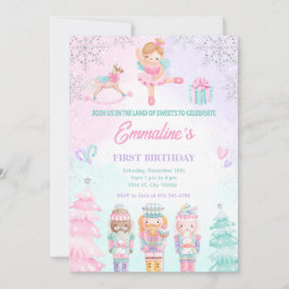 Nutcracker Land der Süßigkeiten Fairy Pink Einladu Einladung