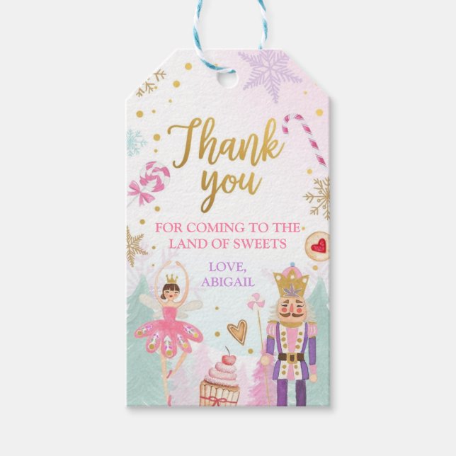 Nutcracker Land der Süßigkeiten Mädchen Gefallen D Geschenkanhänger (Vorderseite)