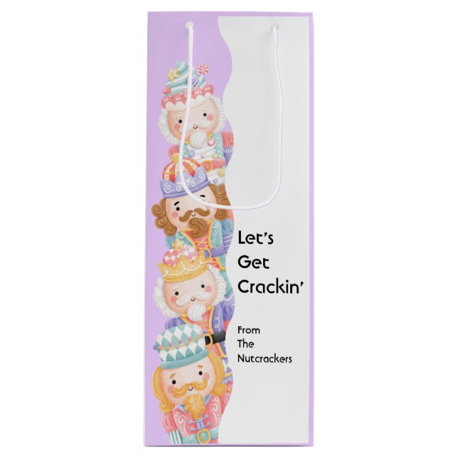 Nutcracker Lass uns Crackins Weihnachten holen Geschenktüte Für Weinflaschen (Vorderseite)