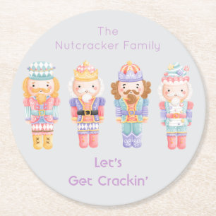 Nutcracker, lasst uns Crackin holen Runder Pappuntersetzer