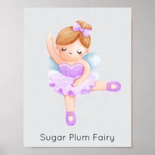 Nutcracker Lila Sugar Plum Fairy Weihnachten Poster