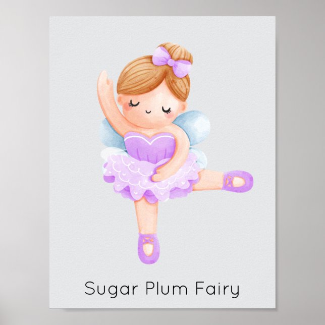 Nutcracker Lila Sugar Plum Fairy Weihnachten Poster (Vorne)