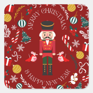 Nutcracker Magie Quadratischer Aufkleber