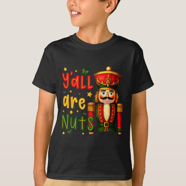 Nutcracker Merry Christmas Funny Xmas Pajamas Y'al T-Shirt (Vorderseite)