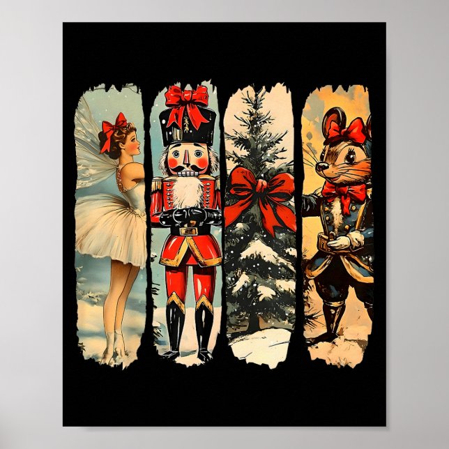 Nutcracker Merry Christmas Xmas Tree Family Pajama Poster (Vorne)