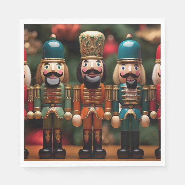 Nutcracker mit glücklichen Gesichtern Serviette (Vorderseite)