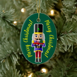 Nutcracker mit Kleinem roten LKW Keramik Ornament