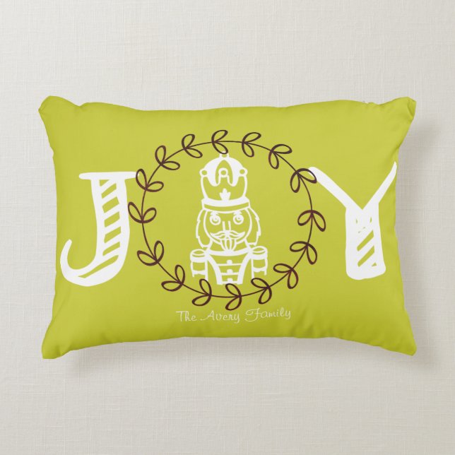 Nutcracker Modern Personalisiert Jingle Dekokissen (Vorderseite)