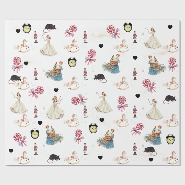 Nutcracker Mother Ginger Sweets Wrapping Paper Geschenkpapier (Flach)