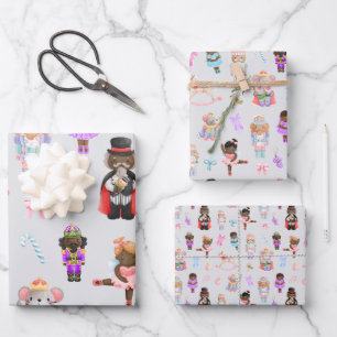 Nutcracker Muster Weihnachten Geschenkpapier Set