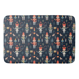 Nutcracker Navy Blue Weihnachten Badematte