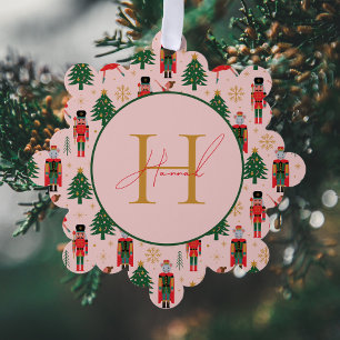 Nutcracker Niedlich Pink Weihnachtswrapping Paper Ornament Karte