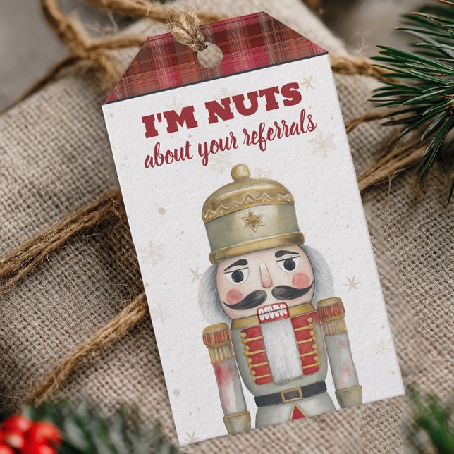 Nutcracker Nuts About Your Referrals Christmas Geschenkanhänger (Nutcracker Referral Pop By Tag)