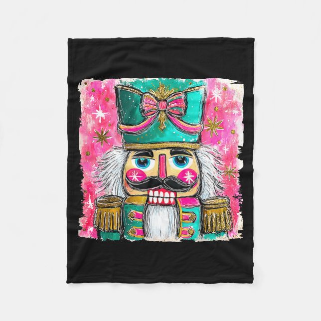 Nutcracker Nuts Xmas Pajamas Holiday Christmas Wat Fleecedecke (Vorderseite)